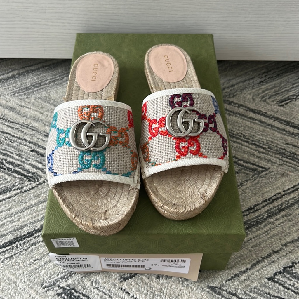 100% Authentic Gucci Womens Sandals Size 37.5